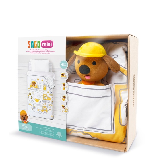 NIB Sago Mini Tuck Me In Quilt Trucks and Diggers - Picture 3 of 8